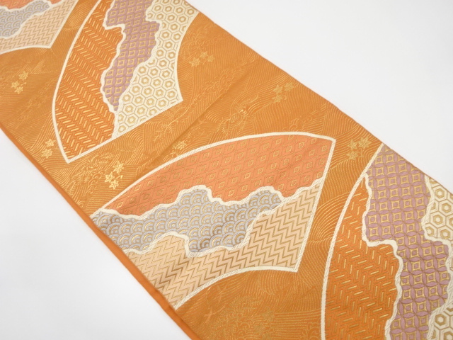 地紙に荒波・古典柄織り出し袋帯